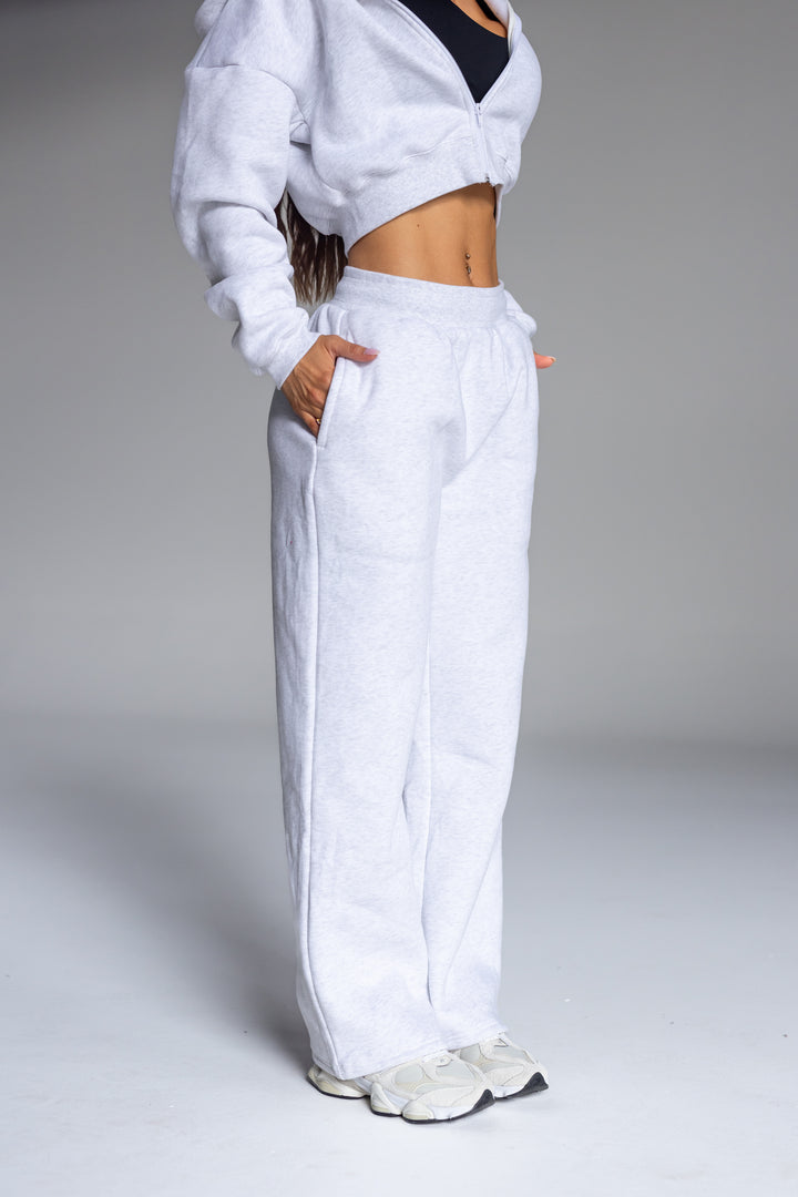 STRAIGHT LEG SWEATPANTS - MARL GREY