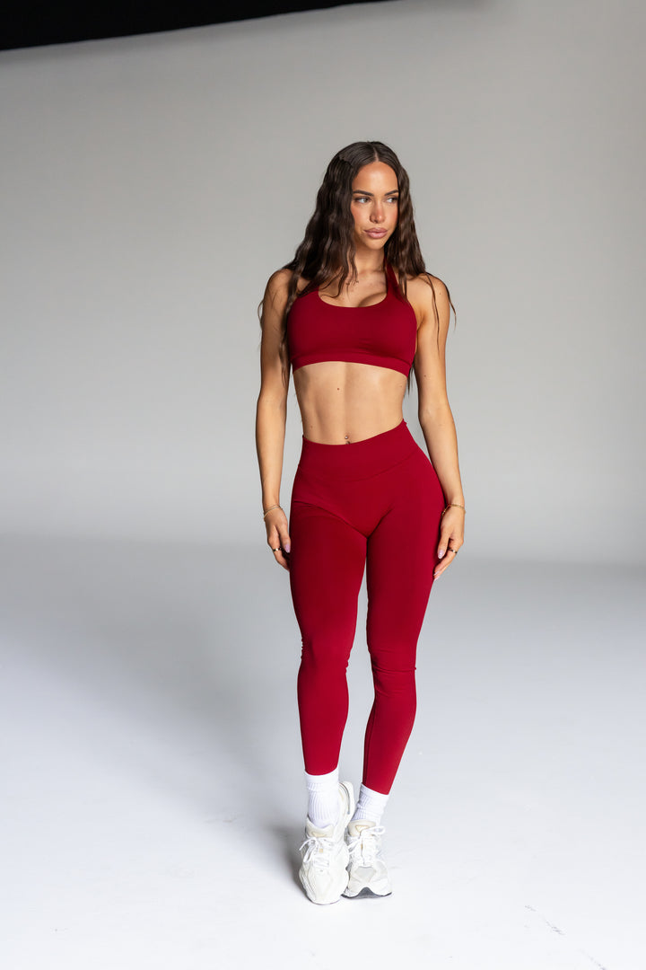 CONTOUR LEGGINGS - CHERRY RED
