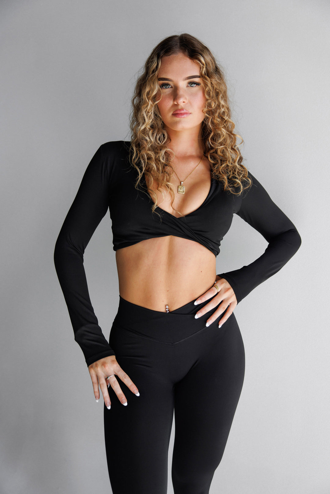 LONG SLEEVE CROP - MIDNIGHT