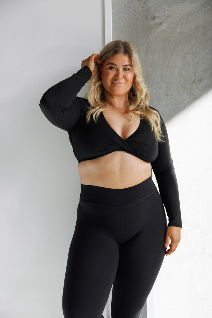 LONG SLEEVE CROP - MIDNIGHT