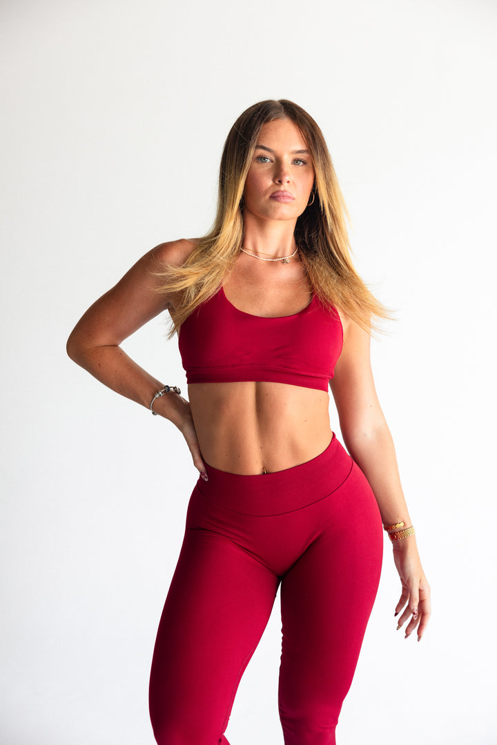 CONTOUR LEGGINGS - CHERRY RED