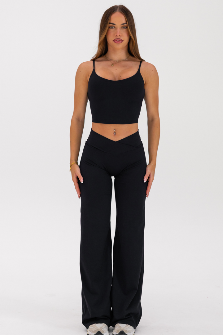 V FRONT STRAIGHT LEG PANTS - MIDNIGHT