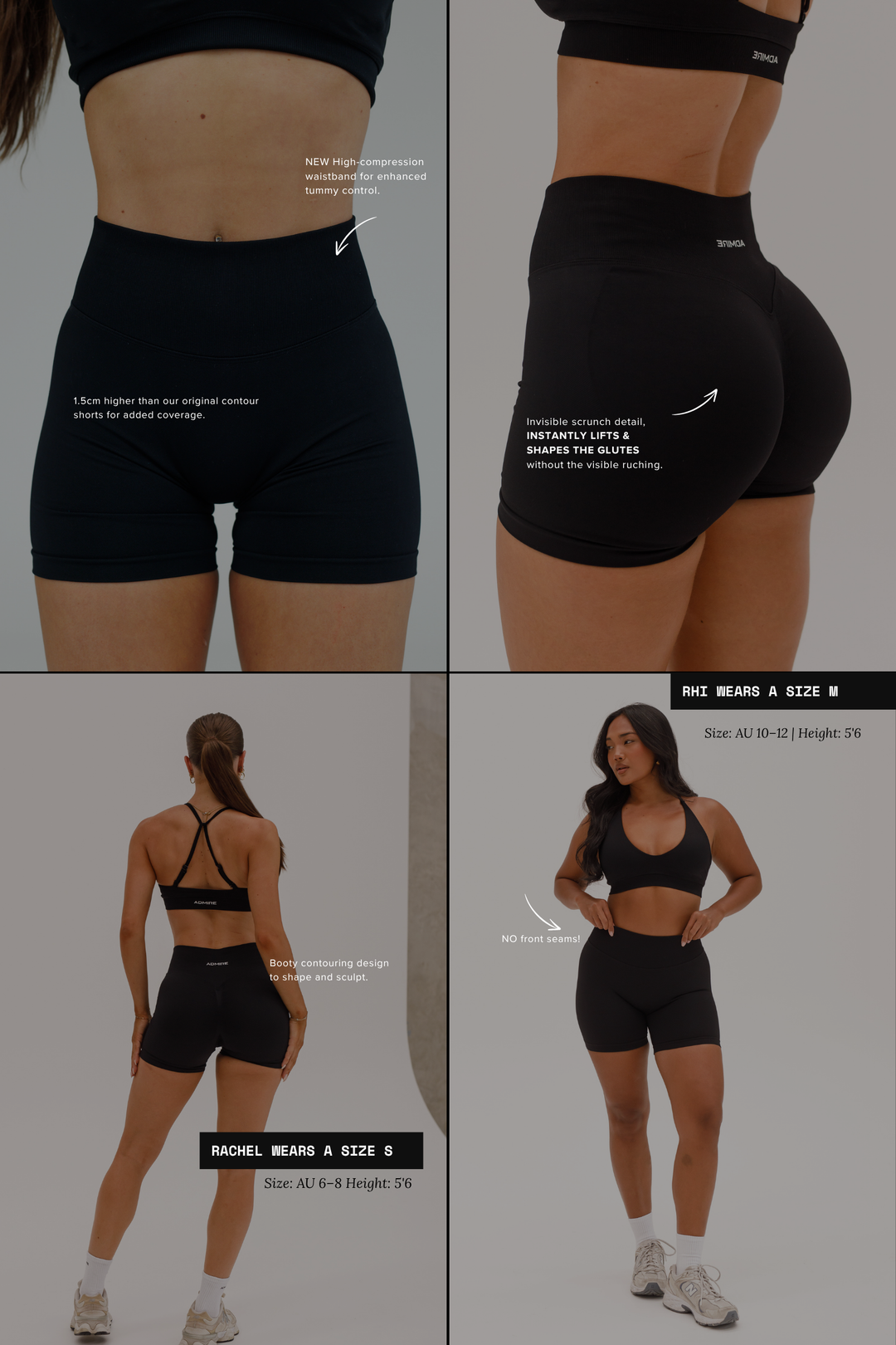 HIGH RISE CONTOUR SHORTS - MIDNIGHT