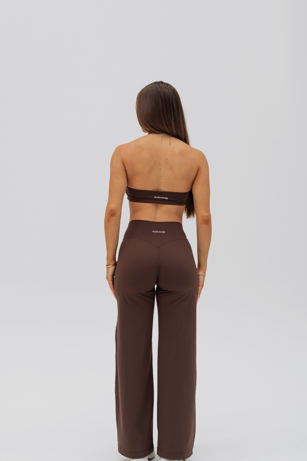STRAIGHT LEG PANTS - DARK BROWN