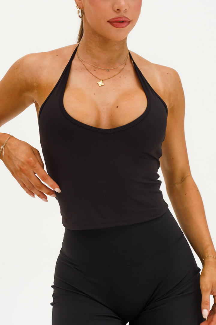 HAILEY HALTER TANK - MIDNIGHT