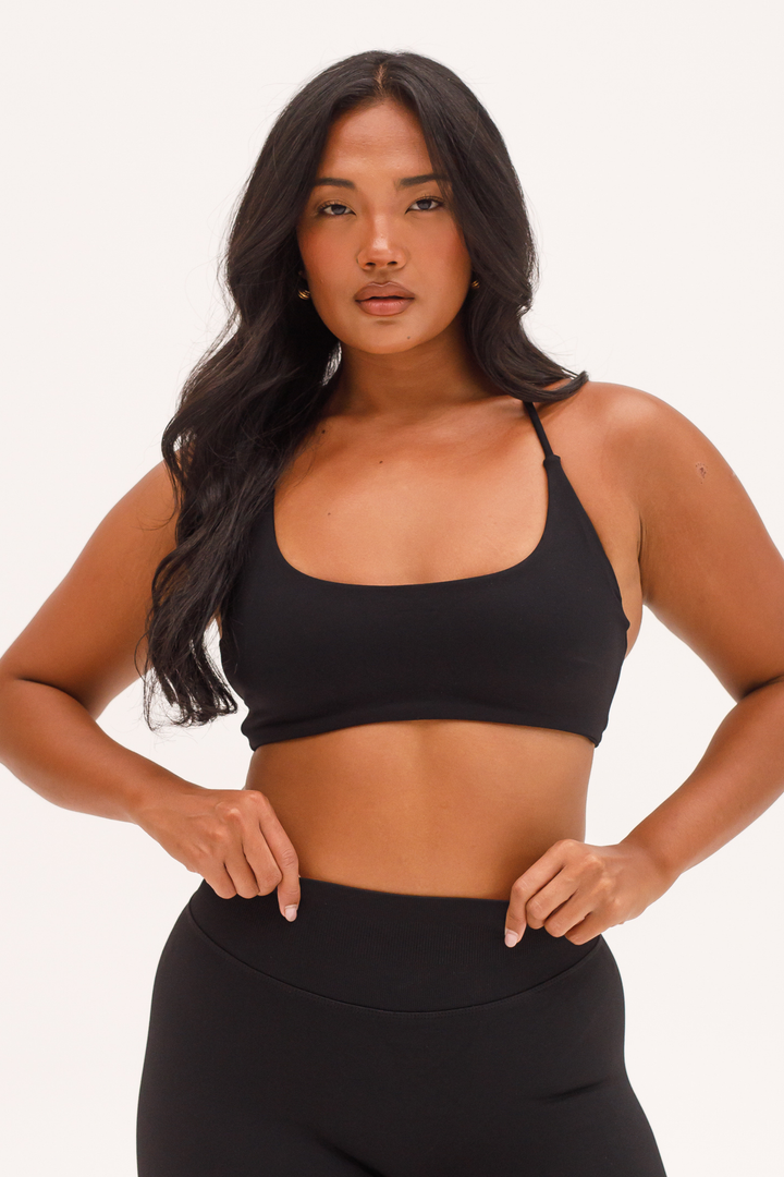 CONTOUR TWIST CROP - MIDNIGHT