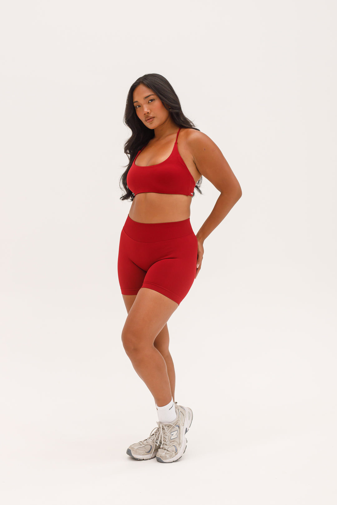 CONTOUR TWIST CROP - CHERRY RED