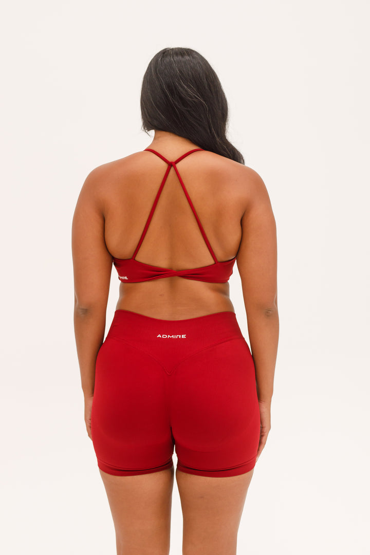 CONTOUR TWIST CROP - CHERRY RED
