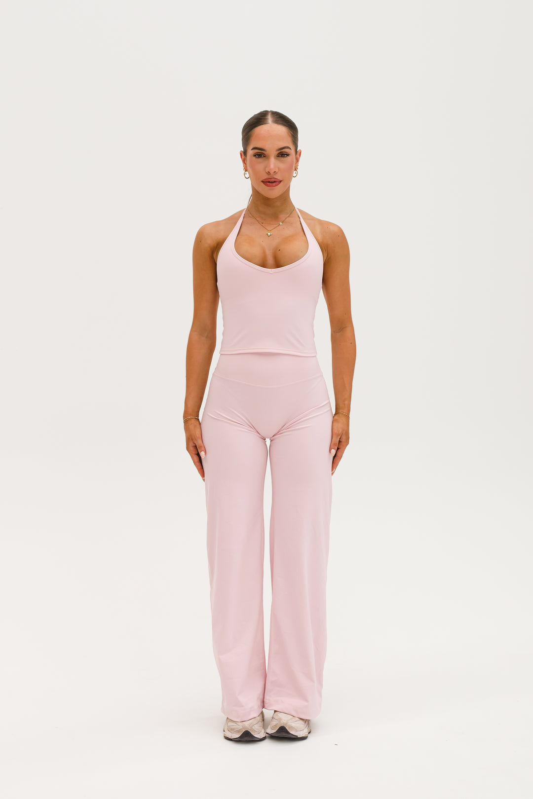 HAILEY HALTER TANK - BLUSH PINK